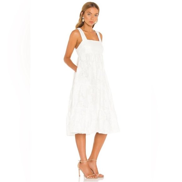 Amanda Uprichard Mitzi Floral Jacquard Dress - White S - Picture 2 of 12